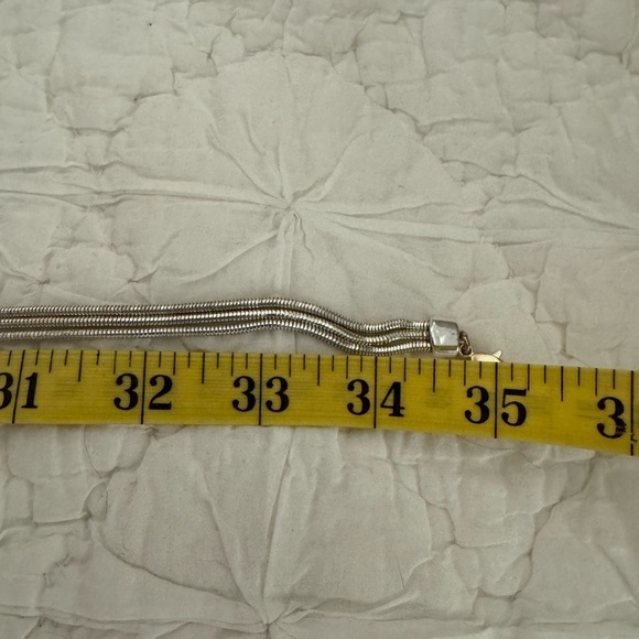 Dana Buchman Necklace Silver tone faux onyx & box chain - Gorgeous!! 35” - Picture 7 of 9